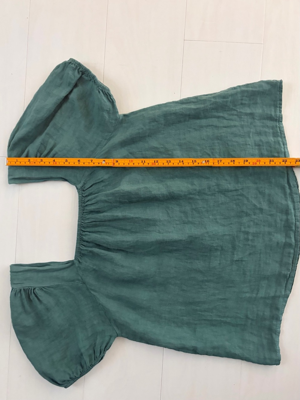 Linen Blouse Top Puff Sleeves size Women’s Small Italian Made NWT by Bellambra - Picture 11 of 12